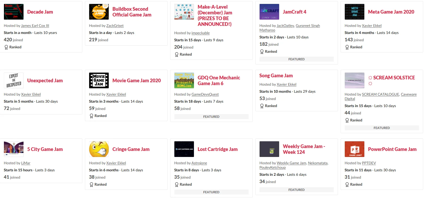 Fall into a brand new game jam